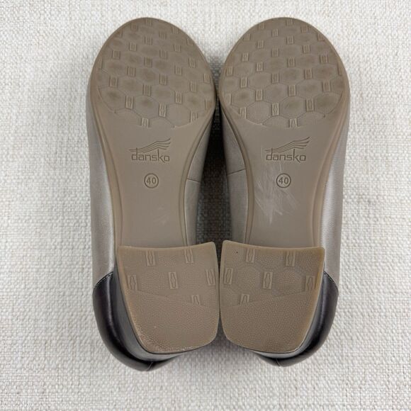 Dansko Preston Loafers Womens 40 US 9.5 - 10 Block Heels Grey Leather Comfort - Picture 11 of 13